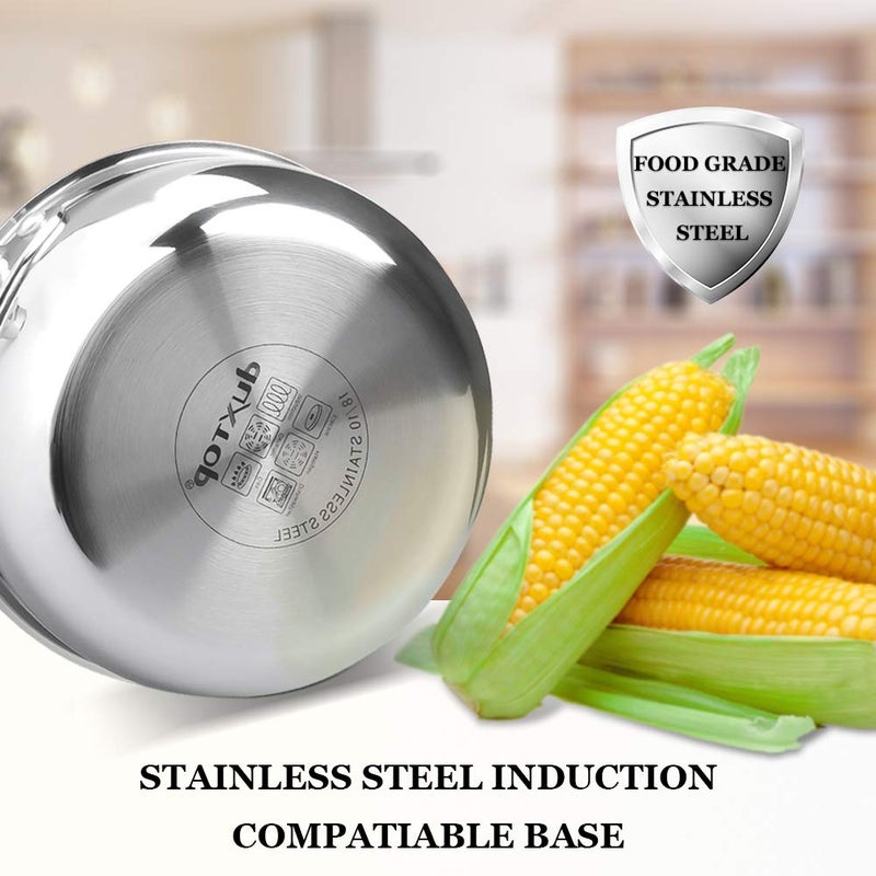 Duxtop Whole-Clad Tri-Ply Stainless Steel Saucepan with Lid, 3 Quart, Kitchen Induction Cookware - Image 4